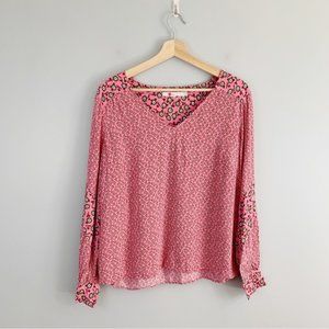 Boden Womens Eva Top Blouse Pink Liberty Floral Viscose Shirt Long Sleeve 10 M